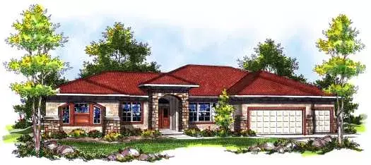 Mediterranean house plans 7-737 - front exterior, 3,006 sq ft, 3 bed, 3 bath house plans | Monster House Plans
