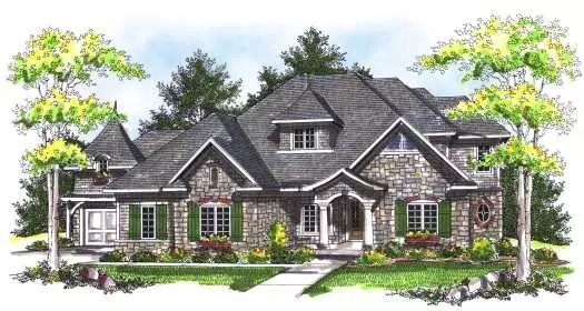 French Country house plans 7-738 - front exterior, 2,781 sq ft, 3 bed, 2 bath house plans | Monster House Plans