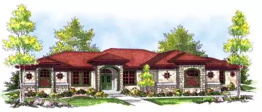Mediterranean house plans 7-739 - front exterior, 2,847 sq ft, 3 bed, 2 bath house plans | Monster House Plans