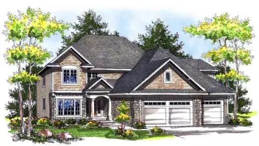 European house plans 7-742 - front exterior, 2,704 sq ft, 4 bed, 3 bath house plans | Monster House Plans