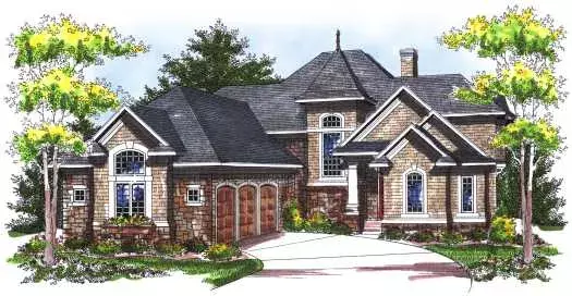 European house plans 7-754 - front exterior, 3,206 sq ft, 4 bed, 3 bath house plans | Monster House Plans