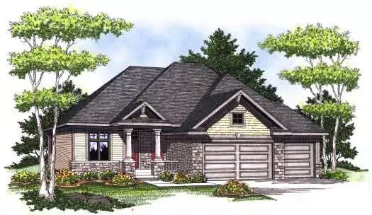 European house plans 7-760 - front exterior, 1,580 sq ft, 2 bed, 2 bath house plans | Monster House Plans