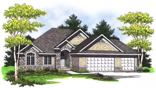 European house plans 7-761 - front exterior, 1,646 sq ft, 3 bed, 2 bath house plans | Monster House Plans