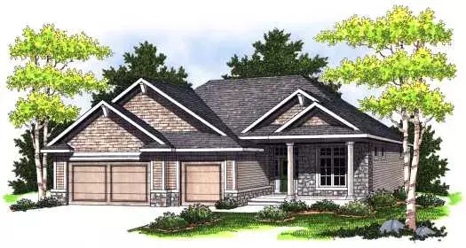 Traditional house plans 7-763 - front exterior, 1,867 sq ft, 3 bed, 2 bath house plans | Monster House Plans