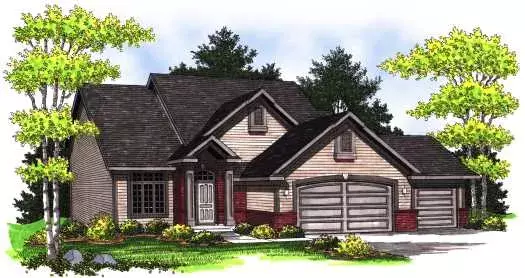 Traditional house plans 7-767 - front exterior, 1,950 sq ft, 4 bed, 3 bath house plans | Monster House Plans