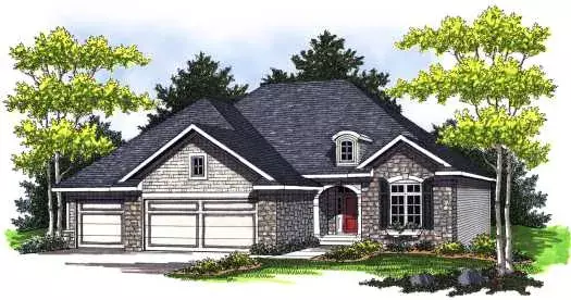 European house plans 7-770 - front exterior, 2,079 sq ft, 2 bed, 2 bath house plans | Monster House Plans