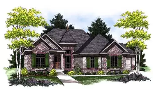 European house plans 7-774 - front exterior, 2,271 sq ft, 3 bed, 2 bath house plans | Monster House Plans