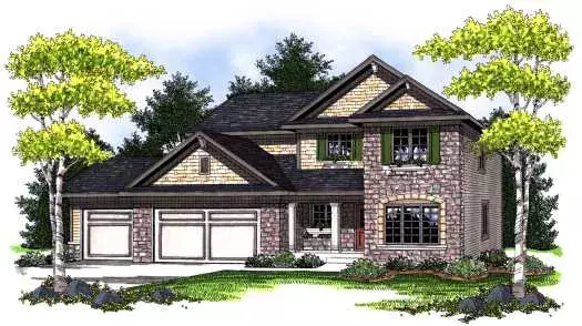 European house plans 7-776 - front exterior, 2,345 sq ft, 4 bed, 2 bath house plans | Monster House Plans