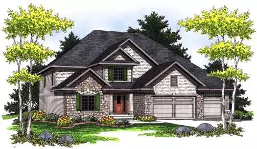 European house plans 7-778 - front exterior, 2,401 sq ft, 4 bed, 3 bath house plans | Monster House Plans