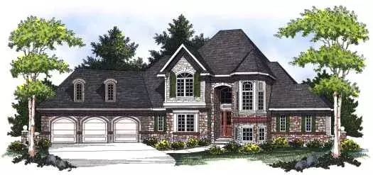 French Country house plans 7-784 - front exterior, 2,909 sq ft, 3 bed, 2 bath house plans | Monster House Plans