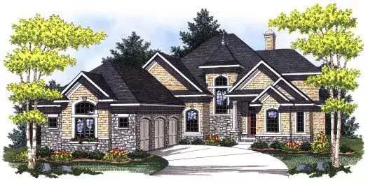 European house plans 7-785 - front exterior, 3,256 sq ft, 4 bed, 3 bath house plans | Monster House Plans