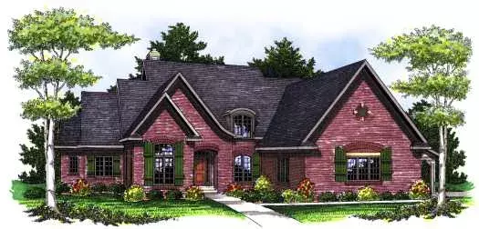 French Country house plans 7-786 - front exterior, 3,251 sq ft, 4 bed, 3 bath house plans | Monster House Plans