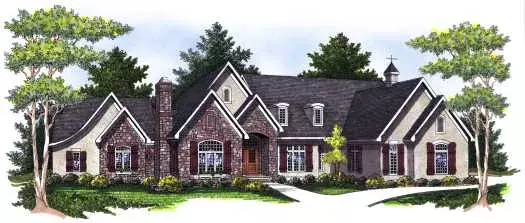 European house plans 7-787 - front exterior, 4,190 sq ft, 3 bed, 1 bath house plans | Monster House Plans