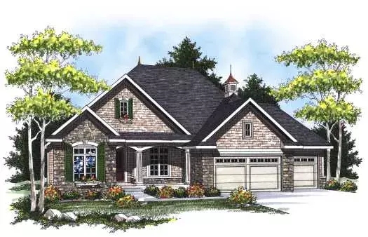 European house plans 7-800 - front exterior, 1,829 sq ft, 2 bed, 2 bath house plans | Monster House Plans