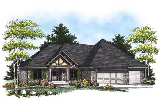 European house plans 7-802 - front exterior, 2,007 sq ft, 3 bed, 2 bath house plans | Monster House Plans