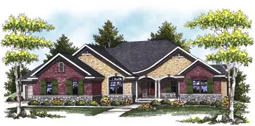 European house plans 7-807 - front exterior, 2,269 sq ft, 2 bed, 1 bath house plans | Monster House Plans