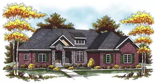 European house plans 7-809 - front exterior, 2,431 sq ft, 2 bed, 3 bath house plans | Monster House Plans