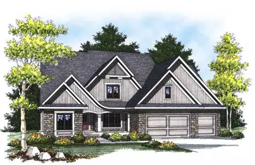 European house plans 7-814 - front exterior, 2,629 sq ft, 5 bed, 3 bath house plans | Monster House Plans