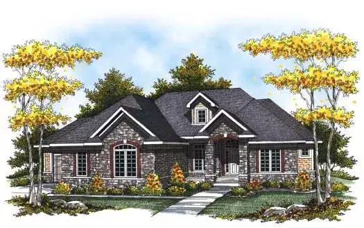 European house plans 7-815 - front exterior, 2,764 sq ft, 3 bed, 3 bath house plans | Monster House Plans