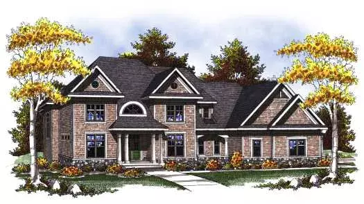 Traditional house plans 7-822 - front exterior, 4,422 sq ft, 4 bed, 4 bath house plans | Monster House Plans