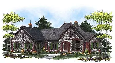 European house plans 7-823 - front exterior, 5,104 sq ft, 4 bed, 4 bath house plans | Monster House Plans