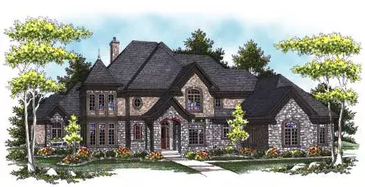European house plans 7-824 - front exterior, 5,139 sq ft, 4 bed, 3 bath house plans | Monster House Plans