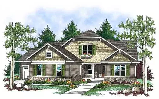 Bungalow house plans 7-831 - front exterior, 1,508 sq ft, 2 bed, 2 bath house plans | Monster House Plans