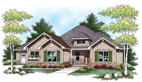 Hampton house plans 7-901 - front exterior, 3,634 sq ft, 4 bed, 3 bath house plans | Monster House Plans