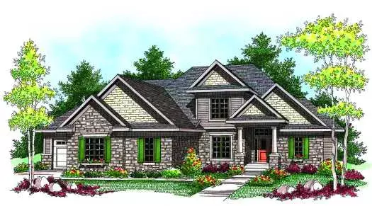 Craftsman house plans 7-904 - front exterior, 2,838 sq ft, 4 bed, 3 bath house plans | Monster House Plans