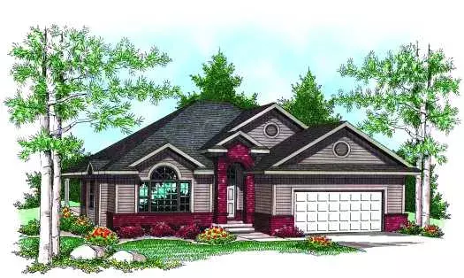 Traditional house plans 7-908 - front exterior, 1,409 sq ft, 2 bed, 2 bath house plans | Monster House Plans