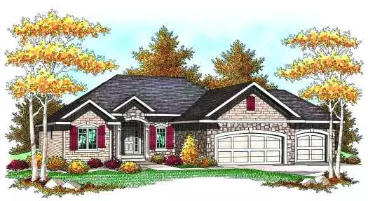 Traditional house plans 7-912 - front exterior, 1,734 sq ft, 3 bed, 2 bath house plans | Monster House Plans
