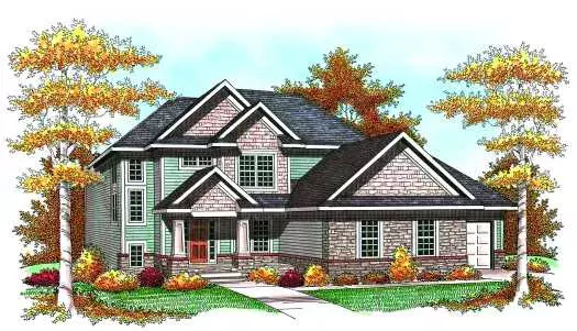 Craftsman house plans 7-915 - front exterior, 2,074 sq ft, 3 bed, 2 bath house plans | Monster House Plans