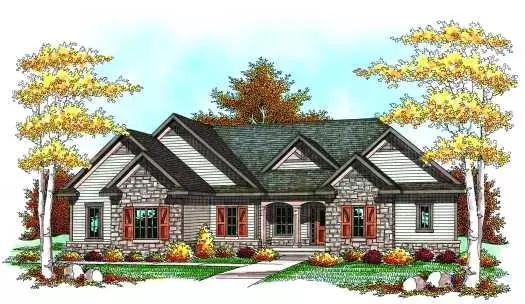 Ranch house plans 7-919 - front exterior, 2,915 sq ft, 3 bed, 2 bath house plans | Monster House Plans