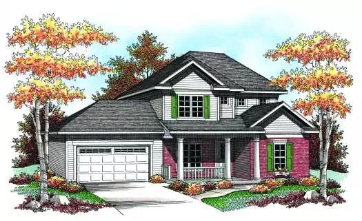 Traditional house plans 7-927 - front exterior, 2,074 sq ft, 3 bed, 2 bath house plans | Monster House Plans