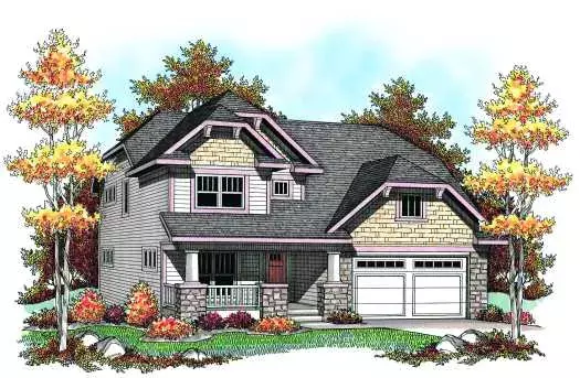 Craftsman house plans 7-931 - front exterior, 2,587 sq ft, 4 bed, 4 bath house plans | Monster House Plans