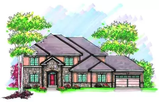 Traditional house plans 7-932 - front exterior, 3,134 sq ft, 4 bed, 3 bath house plans | Monster House Plans