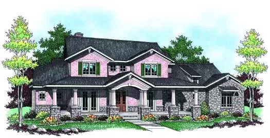 Country house plans 7-933 - front exterior, 3,263 sq ft, 4 bed, 3 bath house plans | Monster House Plans