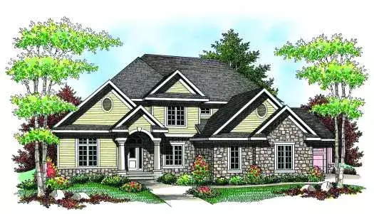 Traditional house plans 7-934 - front exterior, 3,584 sq ft, 4 bed, 3 bath house plans | Monster House Plans