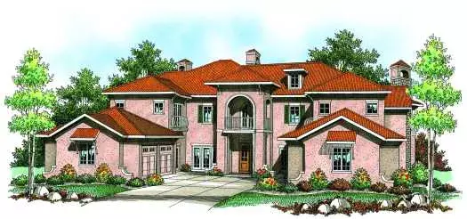 Mediterranean house plans 7-940 - front exterior, 6,757 sq ft, 4 bed, 6 bath house plans | Monster House Plans
