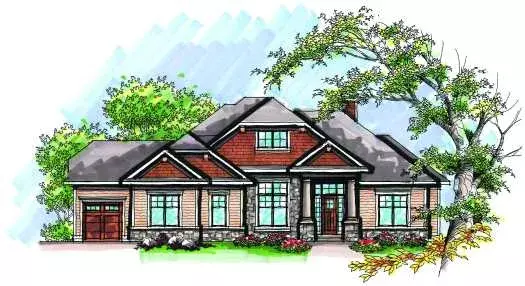 Bungalow house plans 7-961 - front exterior, 2,208 sq ft, 2 bed, 2 bath house plans | Monster House Plans