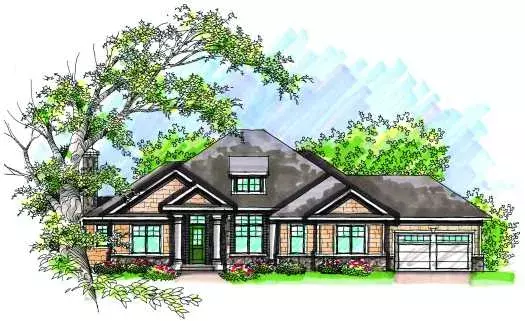 Craftsman house plans 7-963 - front exterior, 2,316 sq ft, 3 bed, 2 bath house plans | Monster House Plans