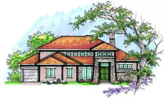 Traditional house plans 7-972 - front exterior, 2,855 sq ft, 4 bed, 2 bath house plans | Monster House Plans