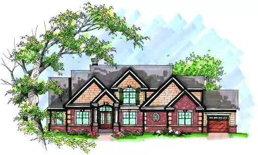 European house plans 7-974 - front exterior, 3,002 sq ft, 4 bed, 3 bath house plans | Monster House Plans