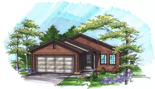 Traditional house plans 7-994 - front exterior, 1,183 sq ft, 3 bed, 1 bath house plans | Monster House Plans