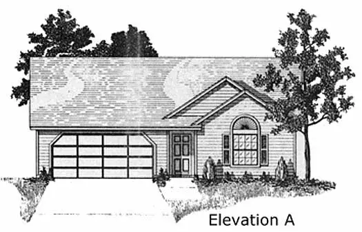 Traditional house plans 71-104 - front exterior, 1,148 sq ft, 3 bed, 2 bath house plans | Monster House Plans