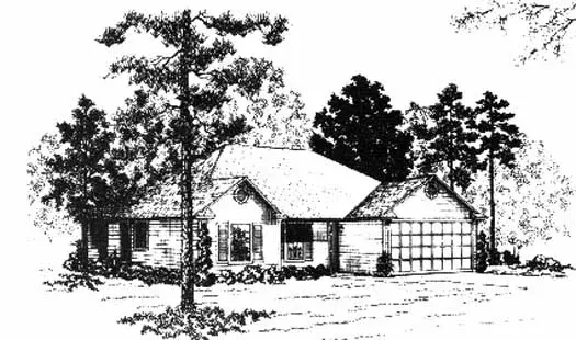 Traditional house plans 71-108 - front exterior, 1,219 sq ft, 3 bed, 2 bath house plans | Monster House Plans