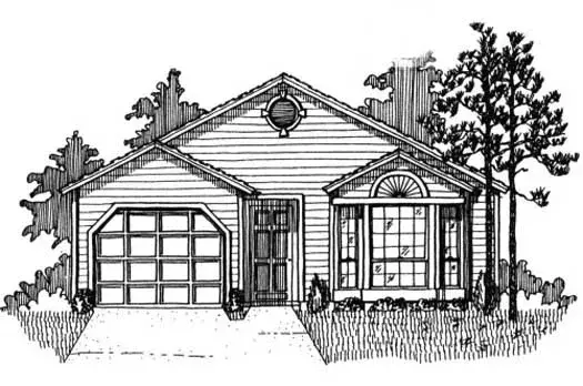 Traditional house plans 71-113 - front exterior, 1,272 sq ft, 3 bed, 2 bath house plans | Monster House Plans