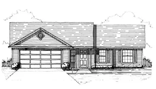 Traditional house plans 71-117 - front exterior, 1,300 sq ft, 3 bed, 2 bath house plans | Monster House Plans