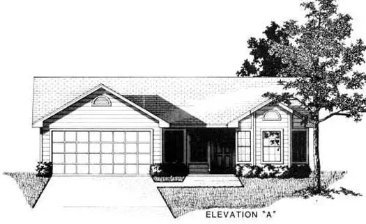 Traditional house plans 71-119 - front exterior, 1,333 sq ft, 3 bed, 2 bath house plans | Monster House Plans