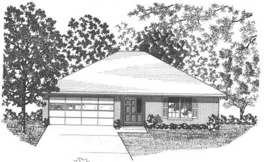 Traditional house plans 71-139 - front exterior, 1,450 sq ft, 3 bed, 2 bath house plans | Monster House Plans